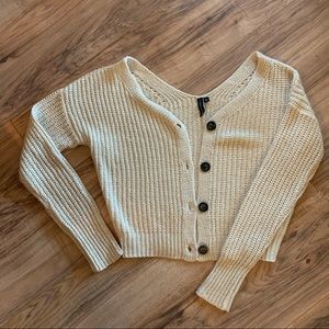 Cream Button Down Cardigan